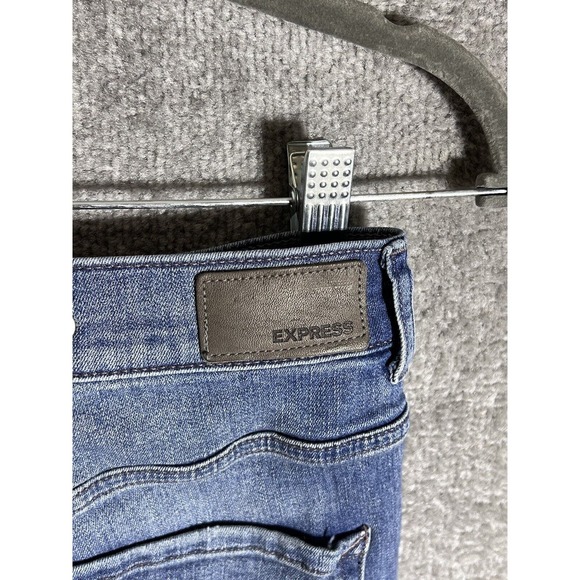 Express Super High Rise Ankle Legging Jeans Womens Size 2S Distressed‎ Raw Hem - Picture 10 of 14
